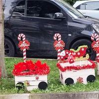 Trenino decorativo natalizio luci rosse 8 funzioni