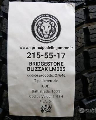 2 gomme 215 55 17 bridgestone a27646