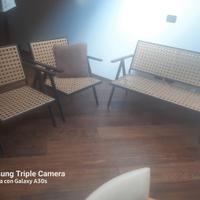 divanetto +2poltrone in rattan sintetico x esterno