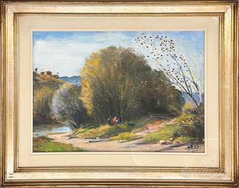 Rutilio Muti pittore quadro olio su tavola La