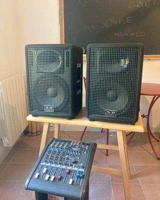 Coppia casse SR tecnology + mixer machie