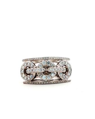 Anello fascia oro bianco con diamanti