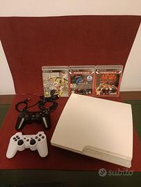 PS3 Slim Bianca + Controller + 3 Giochi