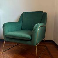 Poltrona velluto verde
