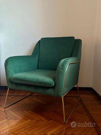 Poltrona velluto verde