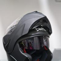 CASCO DIEFFE MODULARE DOPPIA VISIERA NERO OPACO