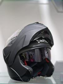 CASCO DIEFFE MODULARE DOPPIA VISIERA NERO OPACO