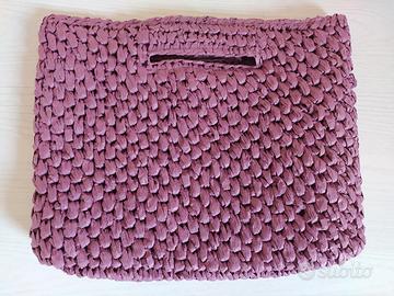 Borsa in paglia fucsia