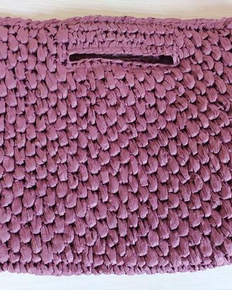 Borsa in paglia fucsia