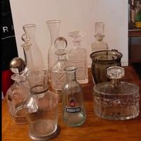 11 bottiglie antiche in vetro