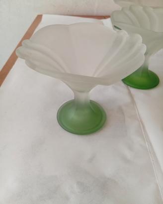Set 6 Coppe Gelato Vintage Vetro Satinato Borgonov