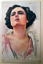 Cartolina d'epoca illustratore Spotti