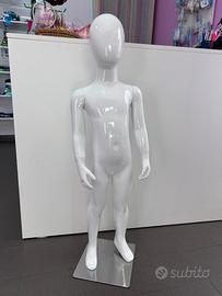 Manichino bambino bianco lucido con base