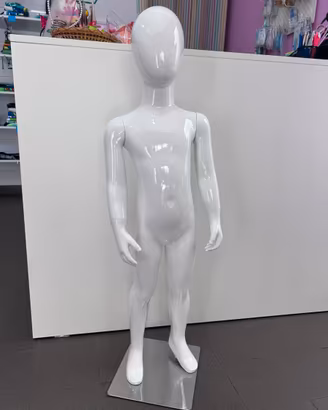 Manichino bambino bianco lucido con base