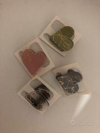 Set di 4 mollette a forma di cuore✨
