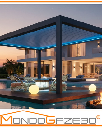 Pergola Bioclimatica 4x5 5x4 gazebo led rgb motore