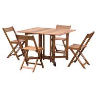 Consolle pieghevole in legno 1 tavolo 4 sedie 
