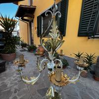 Lampadario artigiani fiorentini foglia oro