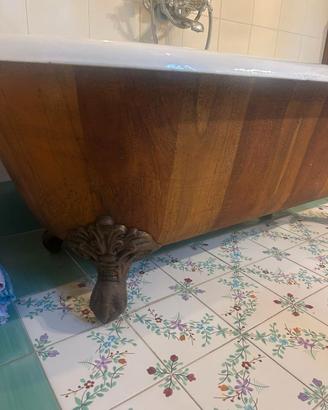 Vasca da bagno in ghisa con piedi di leone