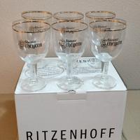 6 Calici Birra Con Bordo Oro Kloster Da 0,5 - 0,3L