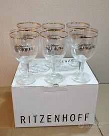 6 Calici Birra Con Bordo Oro Kloster Da 0,5 - 0,3L