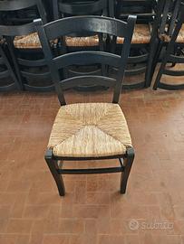 90 sedie legno massello con seduta in paglia risto