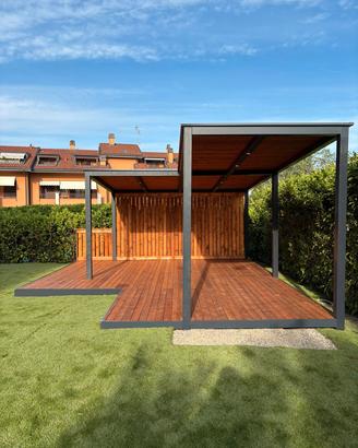 gazebo in acciaio e legno 