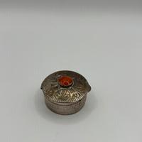 Cofanetto portapillole raro vintage argento pietra