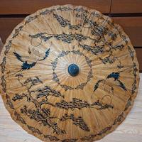 ombrello giapponese antico legno e carta 