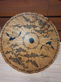 ombrello giapponese antico legno e carta 