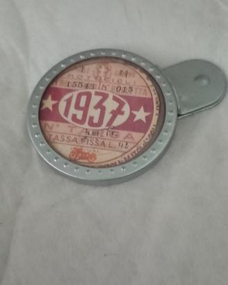 Bollo Moto Guzzi 1937 originale – Con portabollo