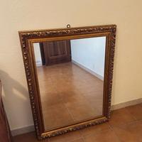 Specchio da parete con cornice legno dorato antico