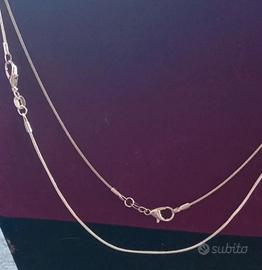Coppia catenine Snake cm60 Argento925 