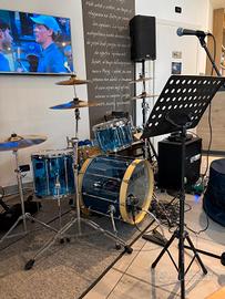 batteria tamburo metacrilato blu 