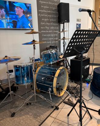 batteria tamburo metacrilato blu 