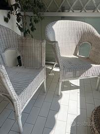 Poltrone in vimini da giardino