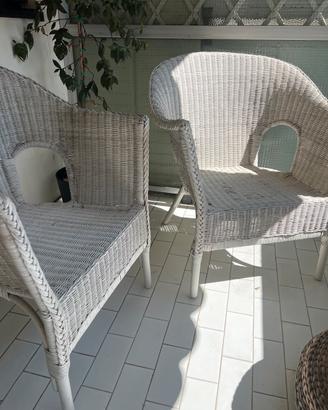 Poltrone in vimini da giardino