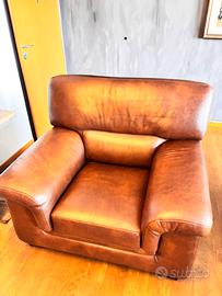 Poltrona o coppia Delta Salotti vera pelle 2021