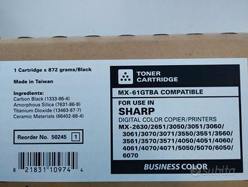 Toner Sharp MX-61GTBA Nero Compatibile