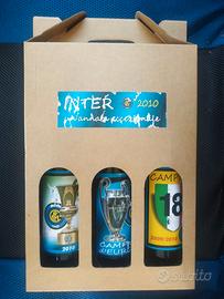 set tre bottiglie di vino inter triplete 2010