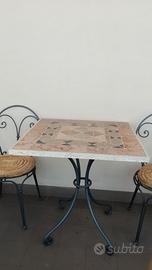 Set da Balcone: Tavolo+4sedie in ferrobattuto
