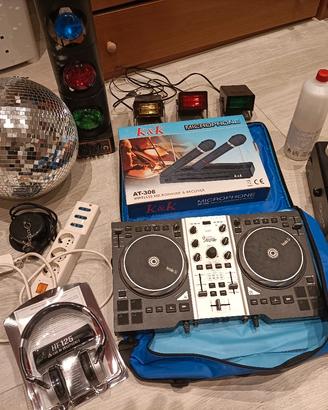 Kit Festa Completo DJ – Console Hercules, Luci, Mi