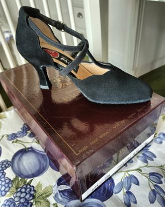 scarpe da ballo tg 34 PAOUL in camoscio Nero