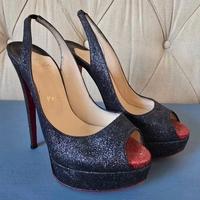 Christian Louboutin Lady Peep Sling Platform Heels