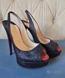 Christian Louboutin Lady Peep Sling Platform Heels