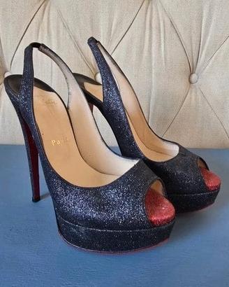 Christian Louboutin Lady Peep Sling Platform Heels