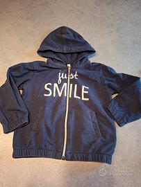 Felpa bambina Idexè garzata con cerniera 98 cm