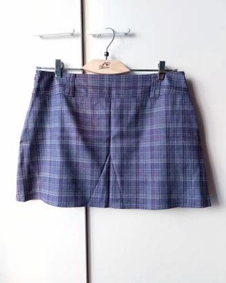 Mini gonna Benetton viola e celeste morbida tg46IT