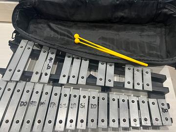 Glockenspiel,Pad x esercizi, borsa Meinl, rullante