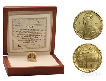 Moneta Sterlina 200€ Maria Callas 2023 Scala Oro